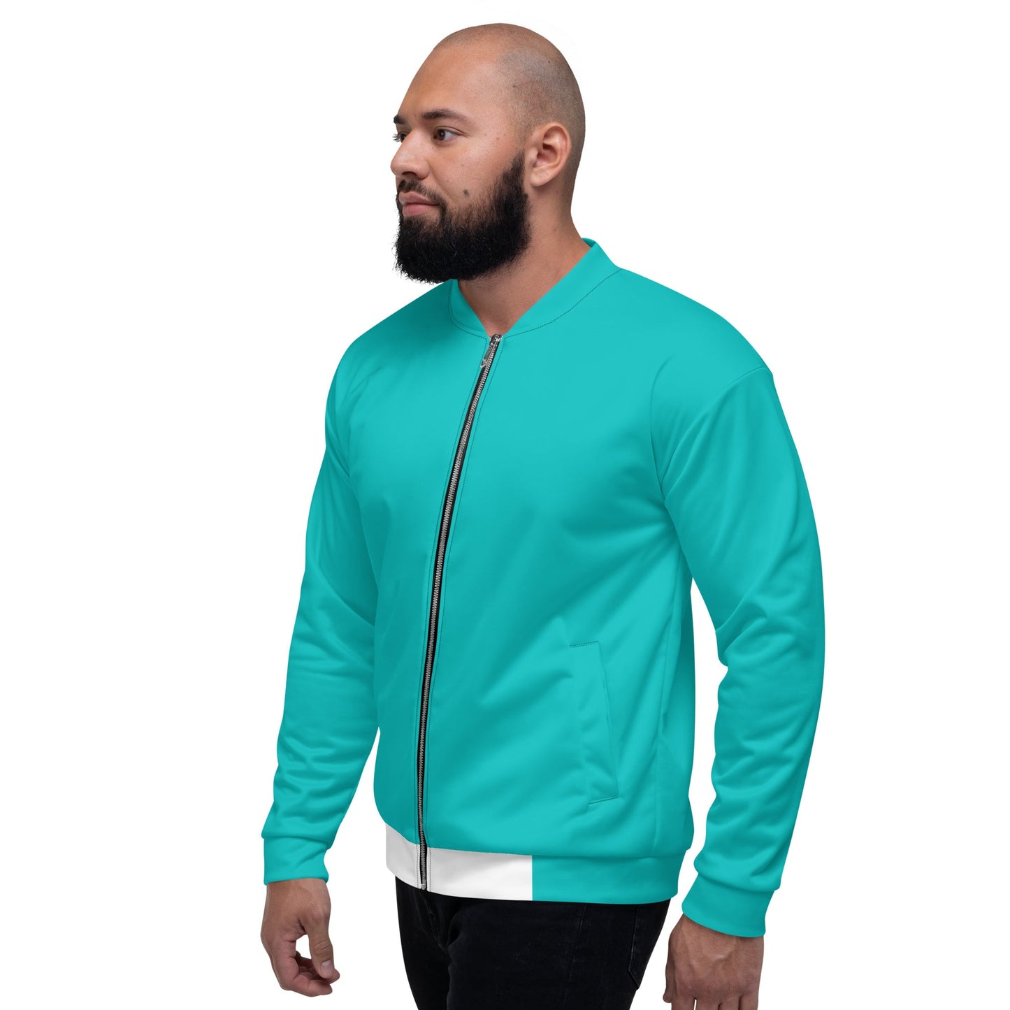 Mens Casual Bomber Jacket for Everyday Wear in Light Green