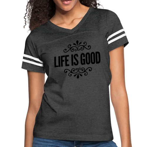 Womens T-shirt Vintage Sport White - Life is Good Print