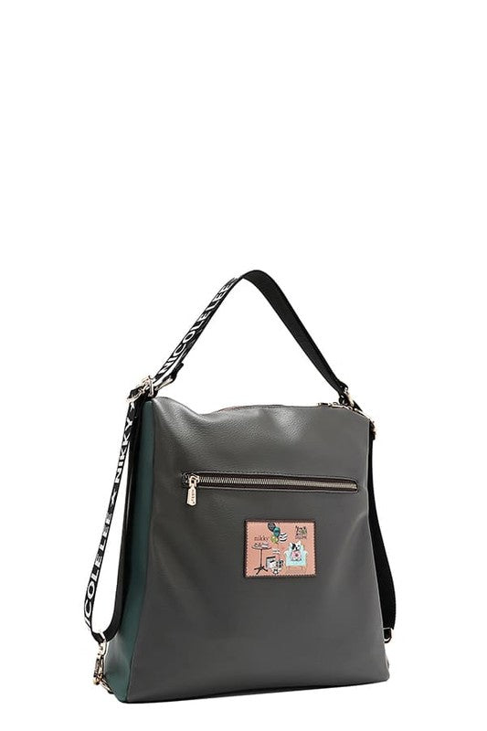 Nicole Lee USA Multifunction Adjustable Strap Eco-Leather Backpack