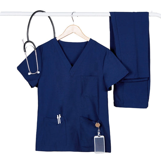 Women Grooming Pet Dental Work Clothes Short-Sleeved Top + Pants Set,