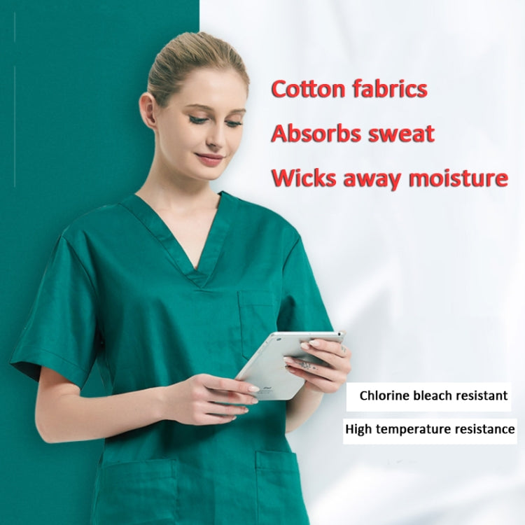 Women Grooming Pet Dental Work Clothes Short-Sleeved Top + Pants Set,