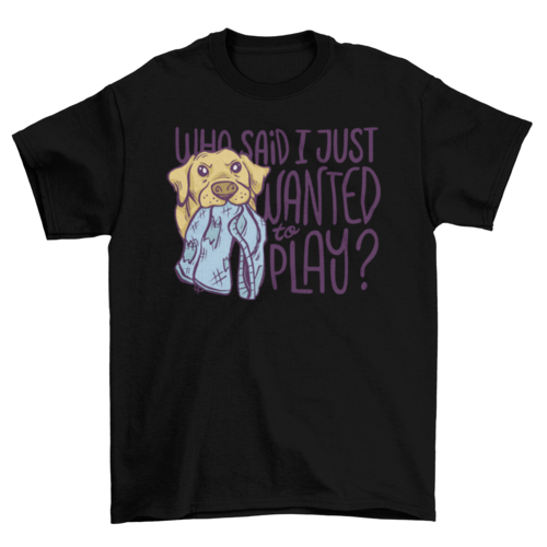 Labrador dog with broken pants t-shirt