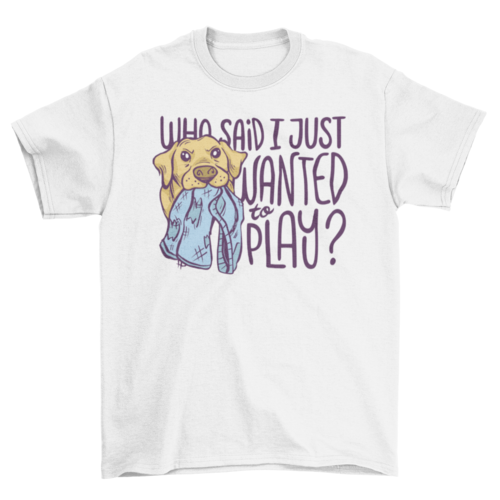 Labrador dog with broken pants t-shirt
