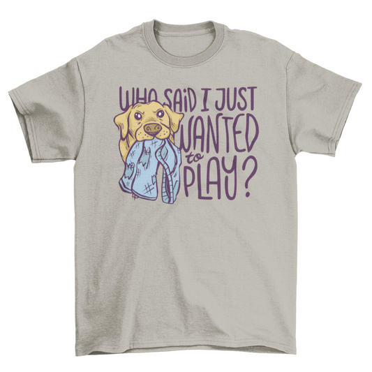 Labrador dog with broken pants t-shirt