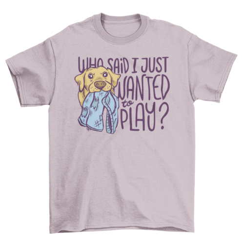 Labrador dog with broken pants t-shirt