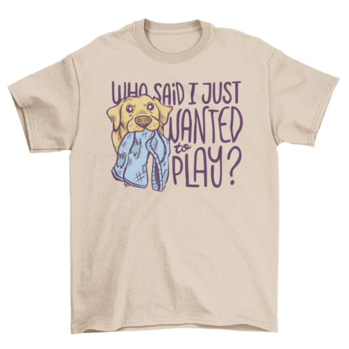 Labrador dog with broken pants t-shirt