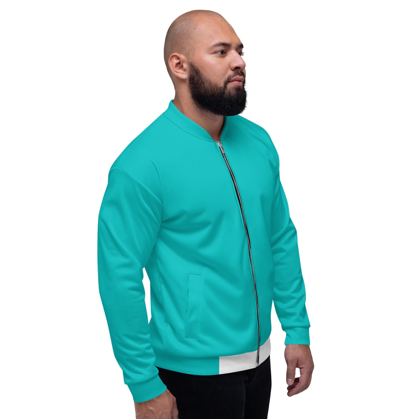 Mens Casual Bomber Jacket for Everyday Wear in Light Green