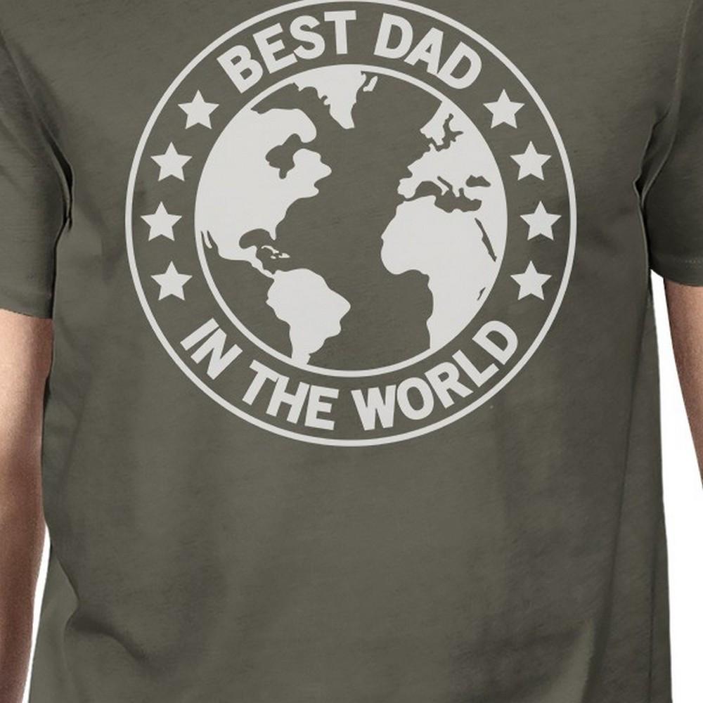 World Best Dad Mens Dark Grey Cotton Tee Shirts