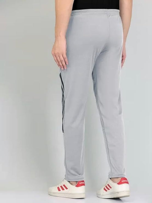 Men's Grey Lycra Full Elastic Sport Wear Stretchable Track Pant Size L