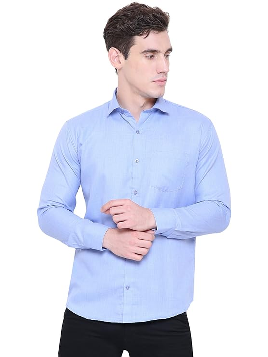 Men's Casual Party Wear sky blue Shirt (Size-XXL)(Color-LIGHT BLUE)