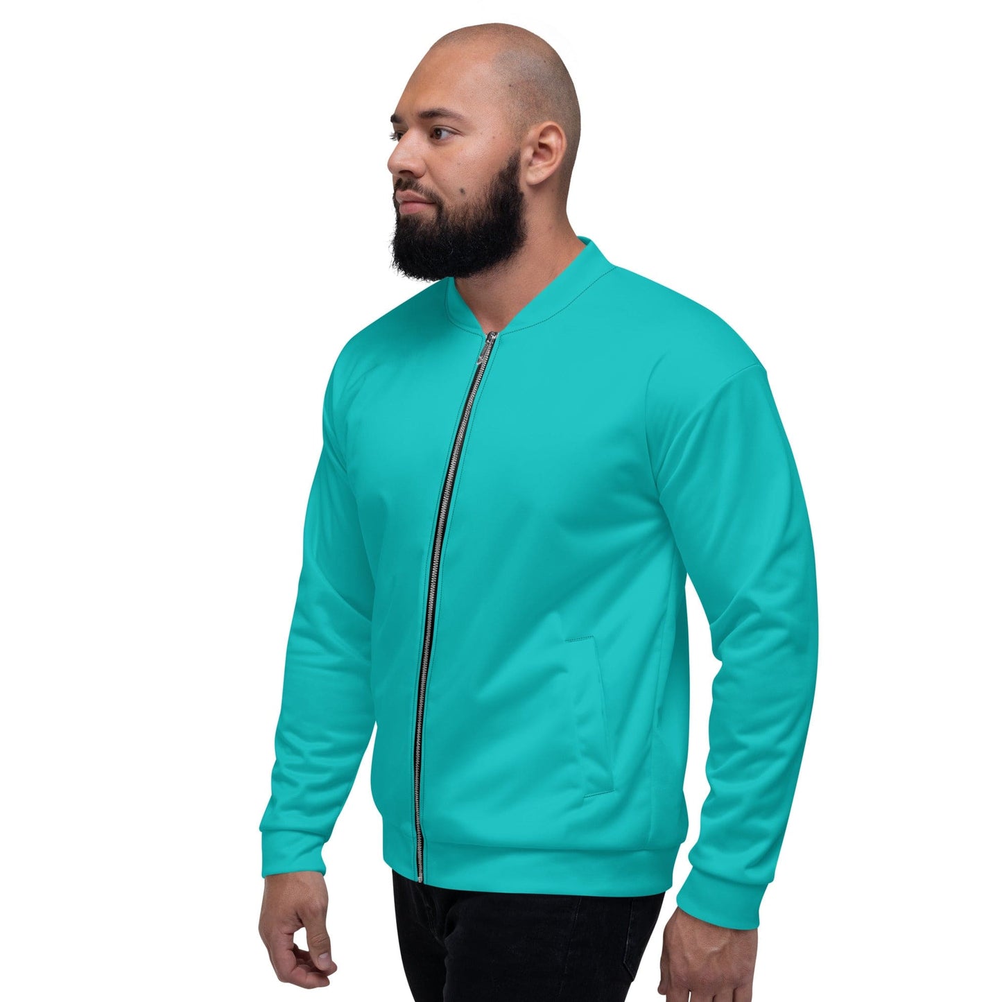 Mens Casual Bomber Jacket for Everyday Wear in Light Green