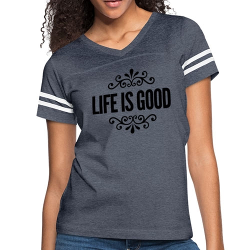 Womens T-shirt Vintage Sport White - Life is Good Print
