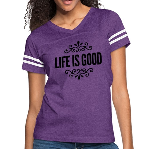 Womens T-shirt Vintage Sport White - Life is Good Print