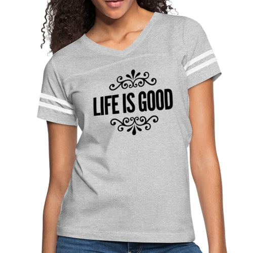 Womens T-shirt Vintage Sport White - Life is Good Print