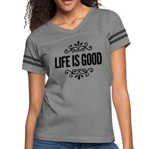 Womens T-shirt Vintage Sport White - Life is Good Print