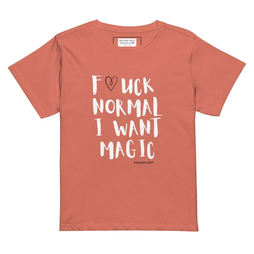 Women's t-shirt F*CK NORMAL I WANT MAGIC Women’s high-waisted t-shirt