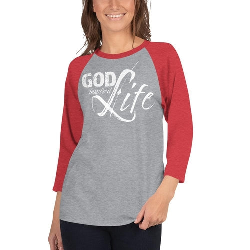 Womens Raglan Tee - God Inspired Graphic Pullover Baseball Shirt