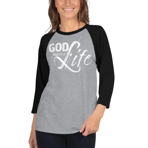 Womens Raglan Tee - God Inspired Graphic Pullover Baseball Shirt