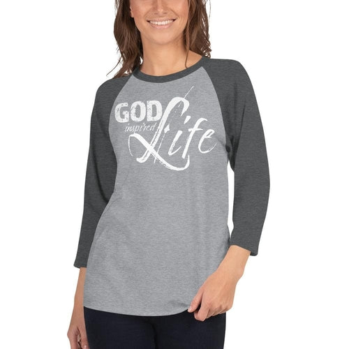 Womens Raglan Tee - God Inspired Graphic Pullover Baseball Shirt